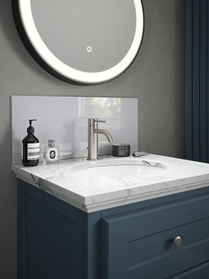 Pearl Shimmer Self-Adhesive Glass Bathroom Splashback