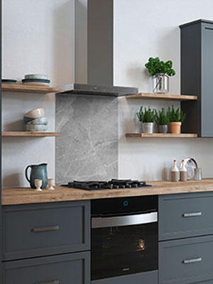 House Beautiful Pewter Self-Adhesive Glass Splashback