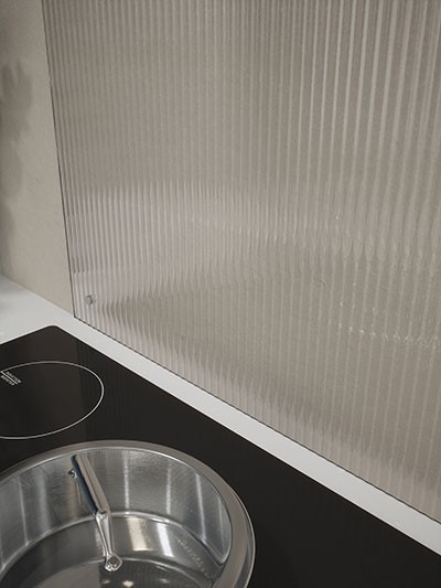 Fluted Clear Glass splashback