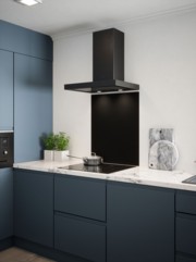 Matt Black Finish Self-Adhesive Glass Splashback