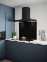 Matt Black Finish Self-Adhesive Glass Splashback