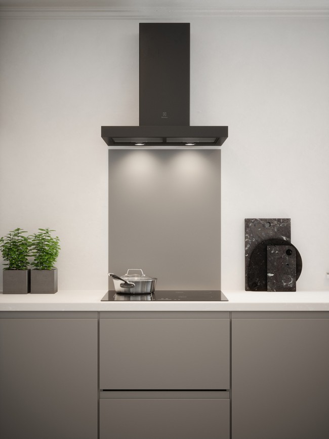 Matt Grey Finish Self-Adhesive Glass Splashback