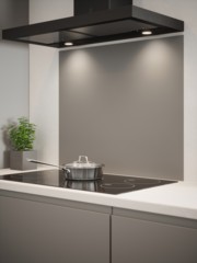 Matt Grey Finish Self-Adhesive Glass Splashback