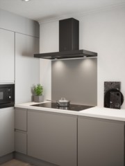 Matt Grey Finish Self-Adhesive Glass Splashback