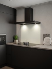 Matt White Finish Self-Adhesive Glass Splashback