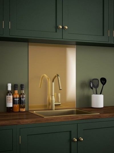 Brass Self-Adhesive Glass Splashbacks