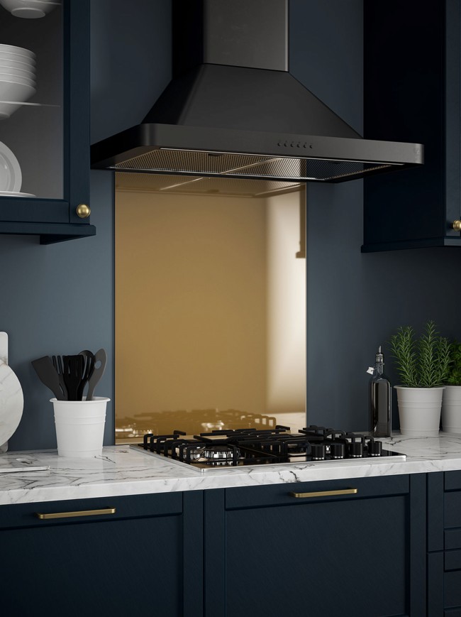 Brass Self-Adhesive Glass Splashback
