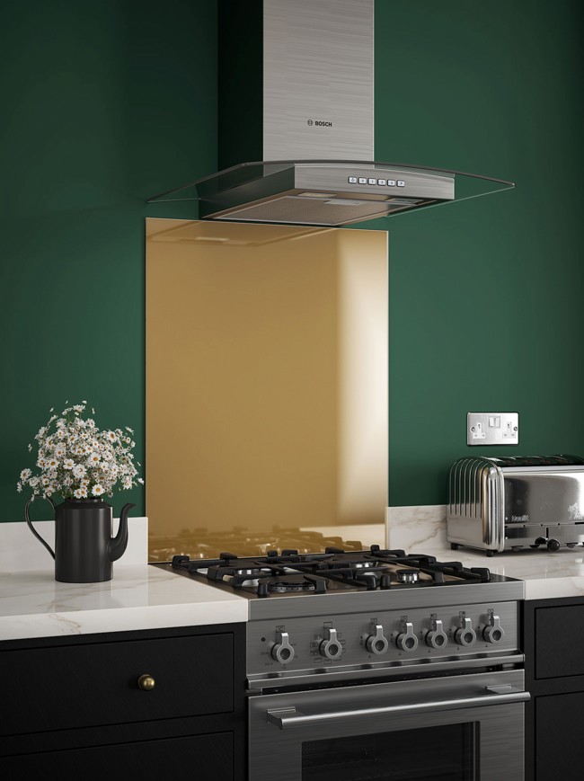 Brass Self-Adhesive Glass Splashback