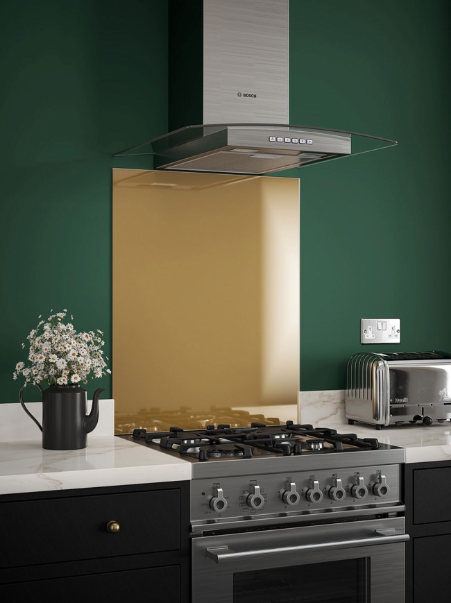 Brass Self-Adhesive Glass Splashbacks