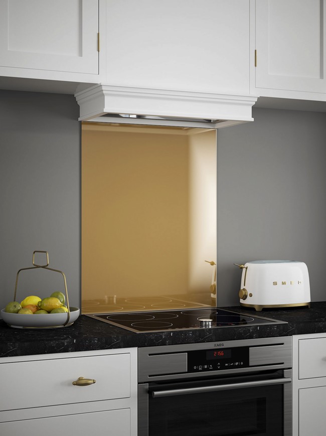 Brass Self-Adhesive Glass Splashbacks