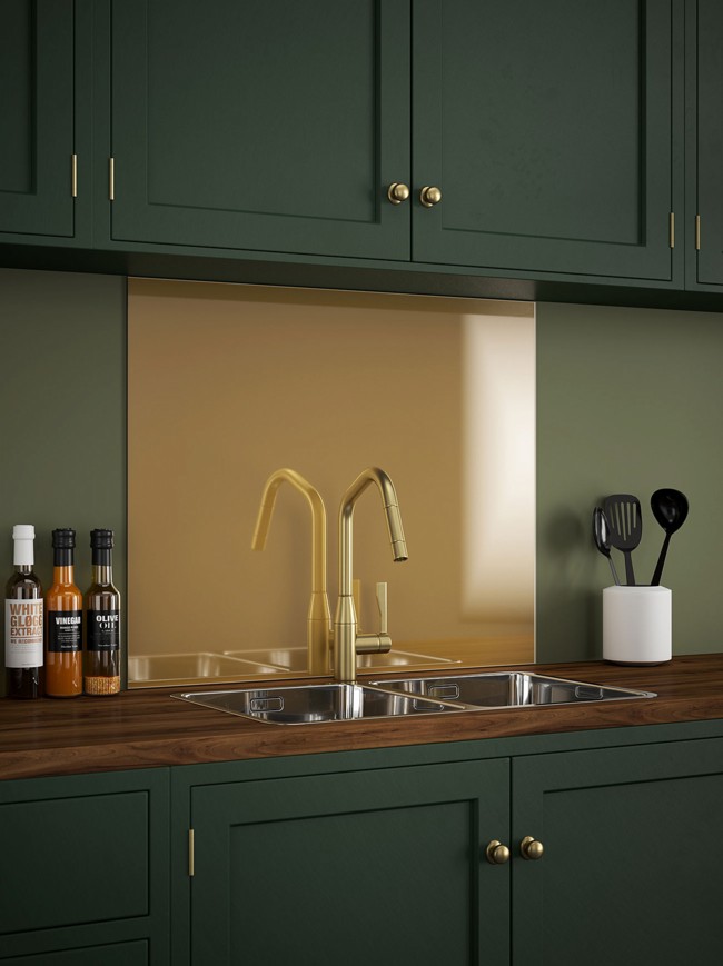 Brass Self-Adhesive Glass Splashbacks