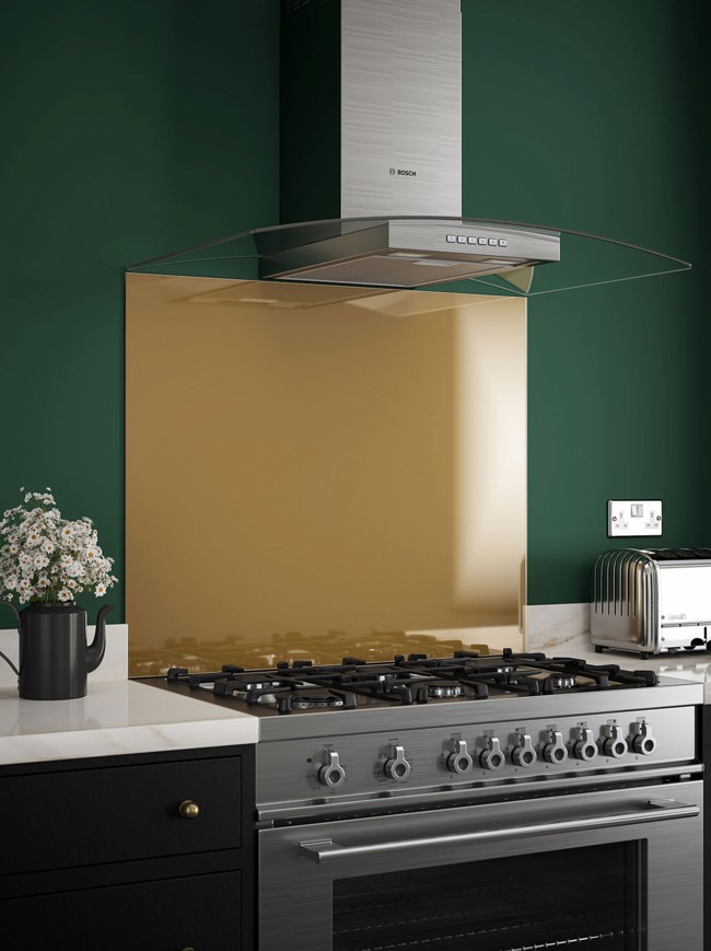 Brass Self-Adhesive Glass Splashbacks