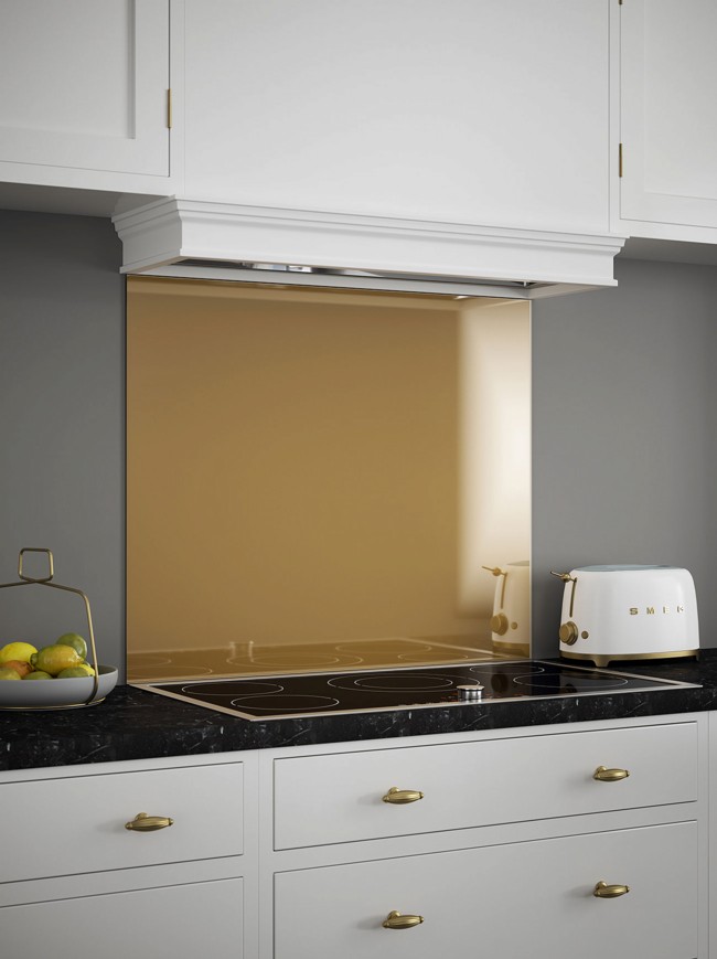 Brass Self-Adhesive Glass Splashbacks