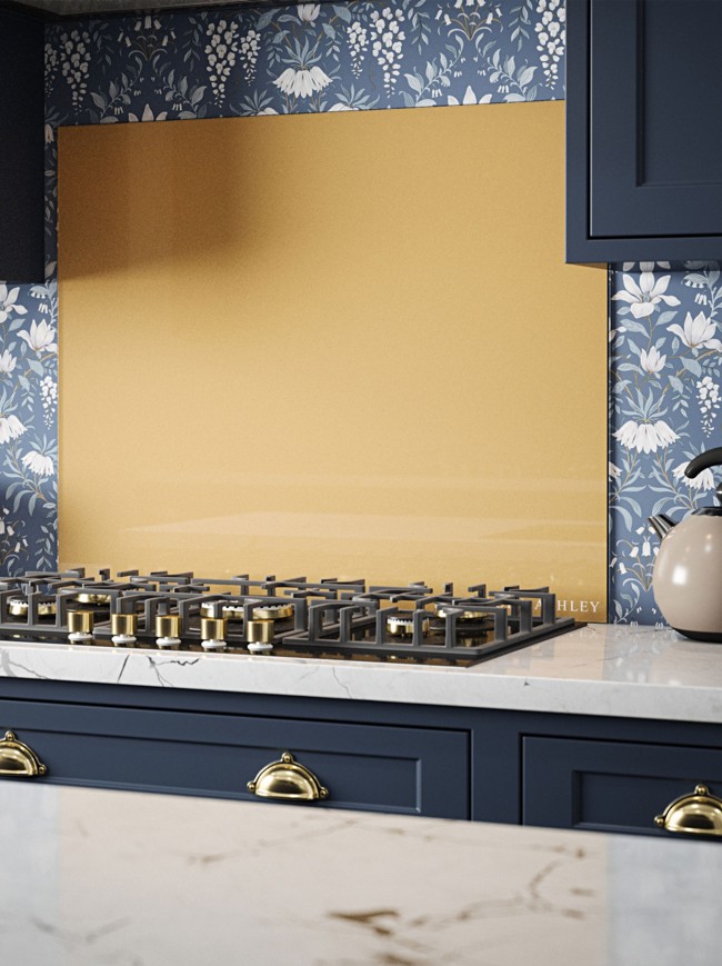 Laura Ashley Brass Self-Adhesive Glass Splashback