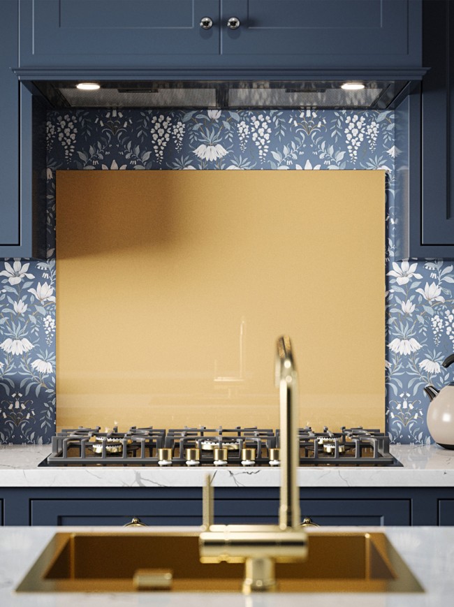 Laura Ashley Brass Self-Adhesive Glass Splashback