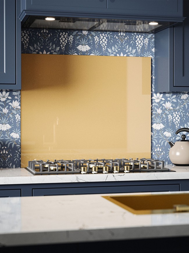 Laura Ashley Brass Self-Adhesive Glass Splashback