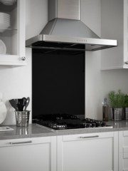 Black Gloss Self-Adhesive Glass Splashback