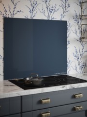 Laura Ashley Midnight Seaspray Self-Adhesive Glass Splashback