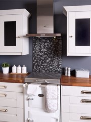 Laura Ashley Lisette Metallic Charcoal Self-Adhesive Glass Splashback