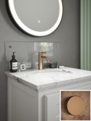 Crystal Clear 4mm Glass Bathroom Splashback - choice of caps