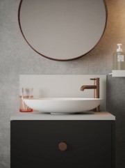 Silk Grey Self-Adhesive Glass Bathroom Splashback