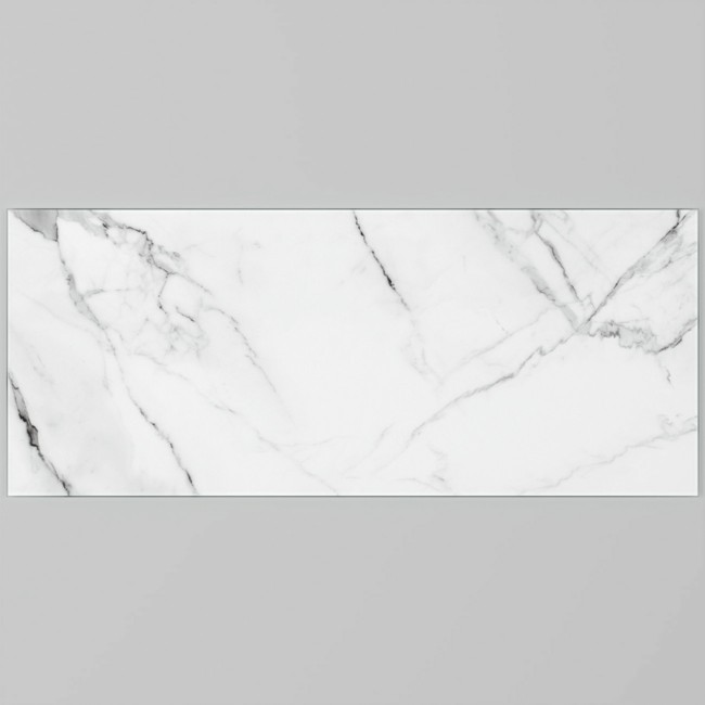 Carrara Marble Self-Adhesive Glass Bathroom Splashback