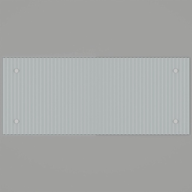 Fluted Clear Glass Bathroom Splashback - with brushed chrome caps