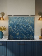 Clarissa Hulse Meadow Grass Blue Self-Adhesive Glass Splashback