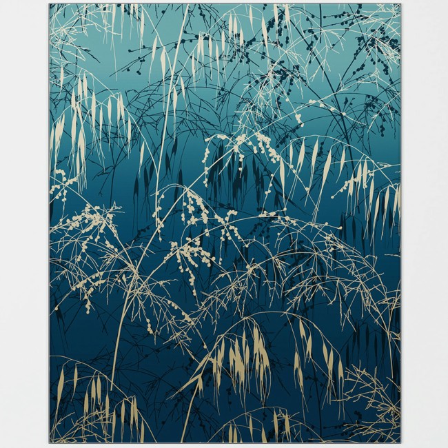 Clarissa Hulse Meadow Grass Blue Self-Adhesive Glass Splashback
