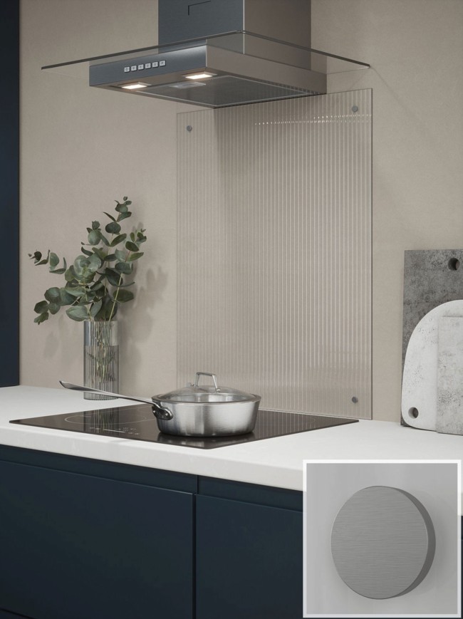 Fluted Clear 4mm Glass Splashback - choice of caps