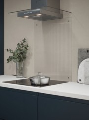 Fluted Clear 4mm Glass Splashback - choice of caps