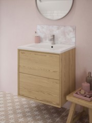 Laura Ashley Onyx Blush Self-Adhesive Glass Bathroom Splashback