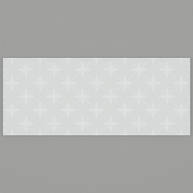 Laura Ashley Wicker Pearl White Self-Adhesive Glass Bathroom Splashback