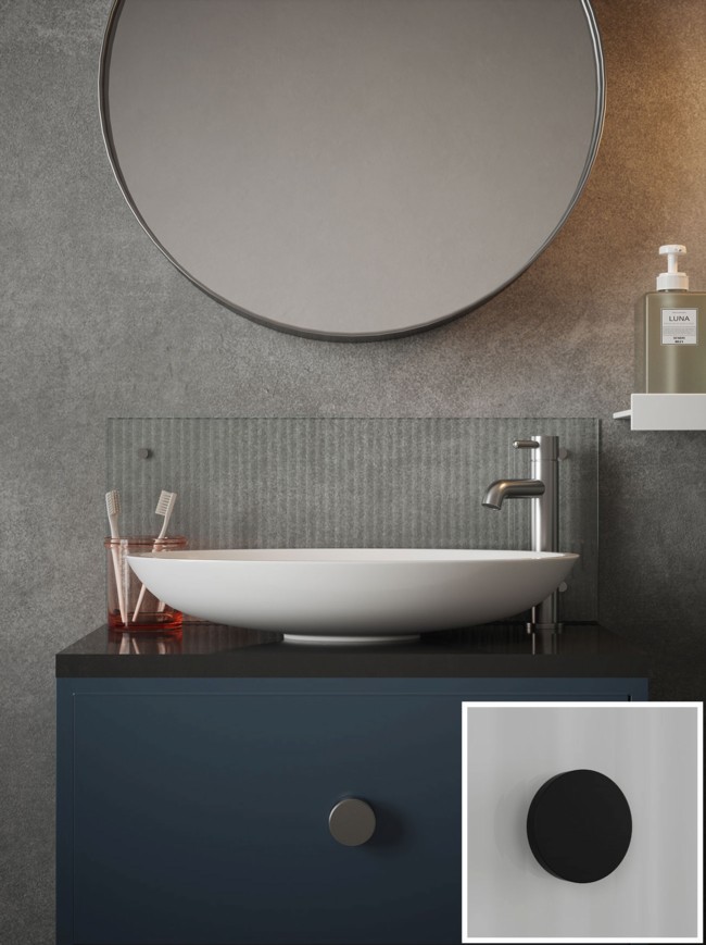 Fluted Clear 4mm Glass Bathroom Splashback - choice of caps