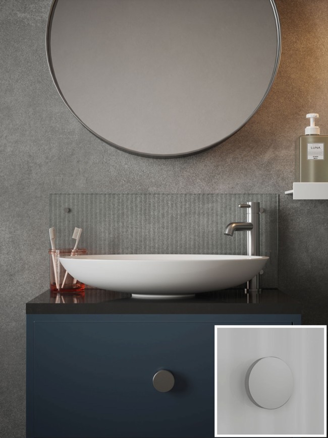 Fluted Clear 4mm Glass Bathroom Splashback - choice of caps