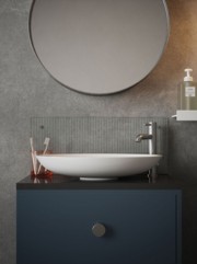 Fluted Clear 4mm Glass Bathroom Splashback - choice of caps