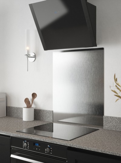 Brushed Silver Self-Adhesive Stainless Steel Splashback