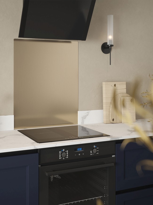 Brushed Gold Self-Adhesive Stainless Steel Splashback