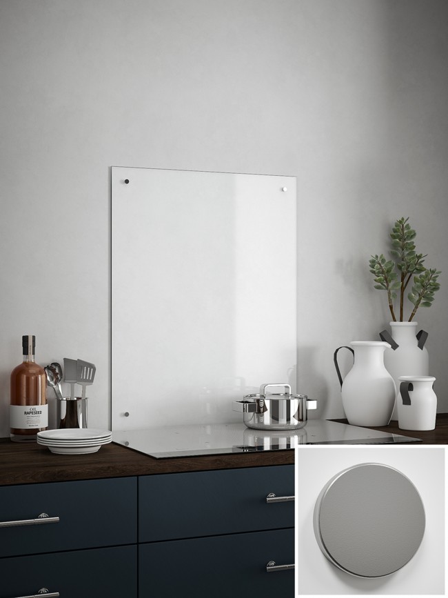 Clear 4mm Glass Splashback - choice of caps