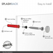 Clear 4mm Glass Splashback - choice of caps
