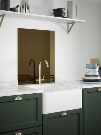 Bronze Mirror Self-Adhesive Glass Splashback