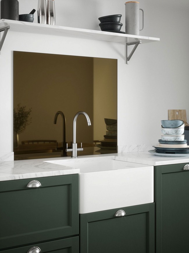 Bronze Mirror Self-Adhesive Glass Splashback