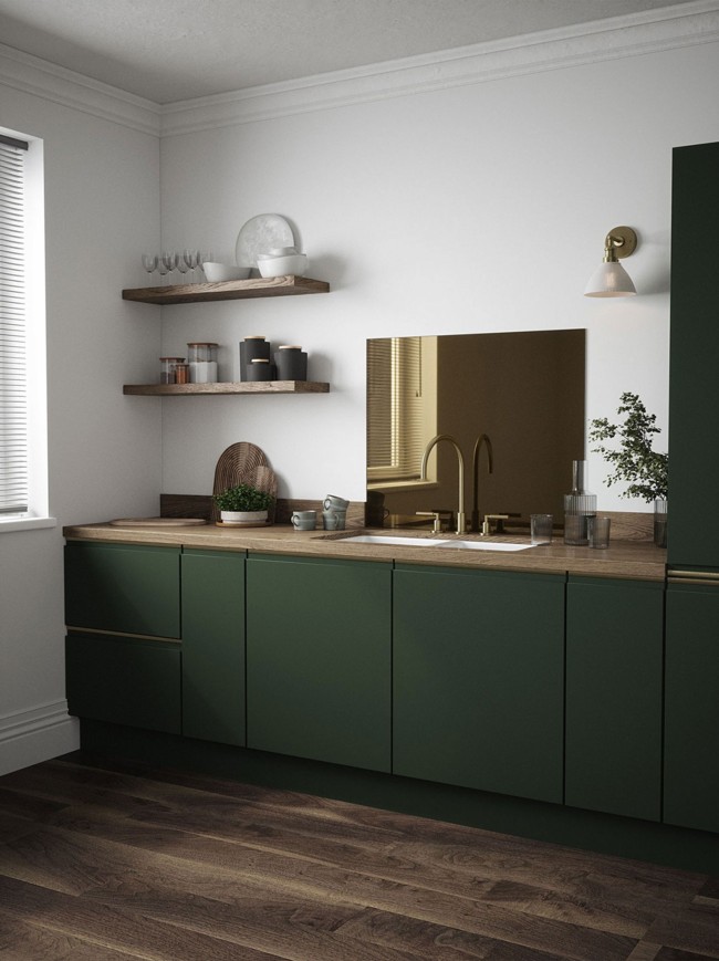Bronze Mirror Self-Adhesive Glass Splashback