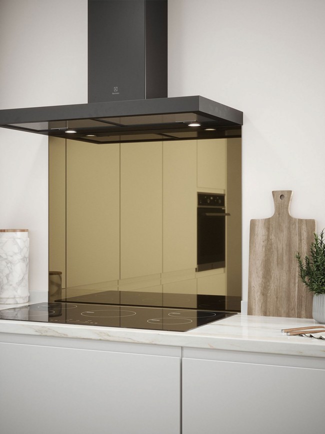 Bronze Mirror Self-Adhesive Glass Splashback