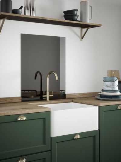 Grey Mirror Self-Adhesive Glass Splashback