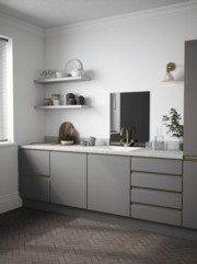 Grey Mirror Self-Adhesive Glass Splashback