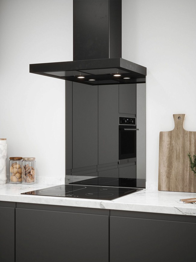 Grey Mirror Self-Adhesive Glass Splashback