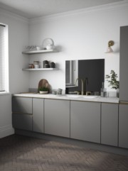 Grey Mirror Self-Adhesive Glass Splashback