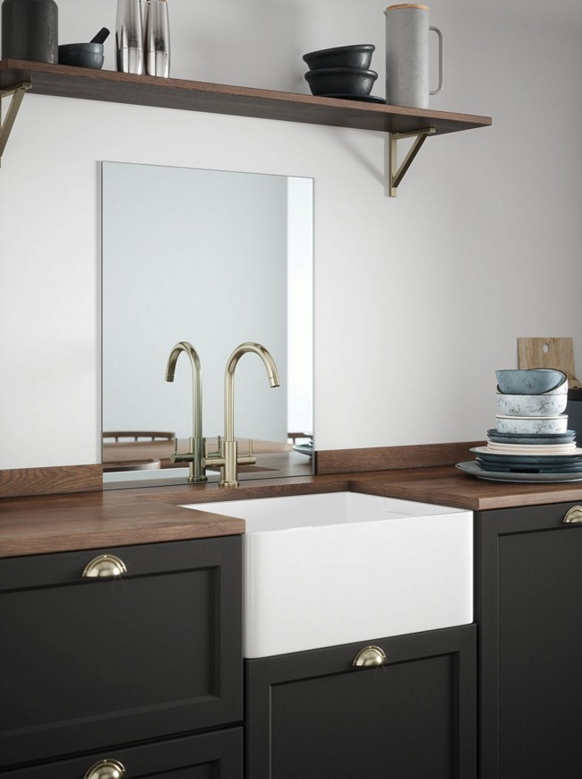 Silver Mirror Self-Adhesive Glass Splashback