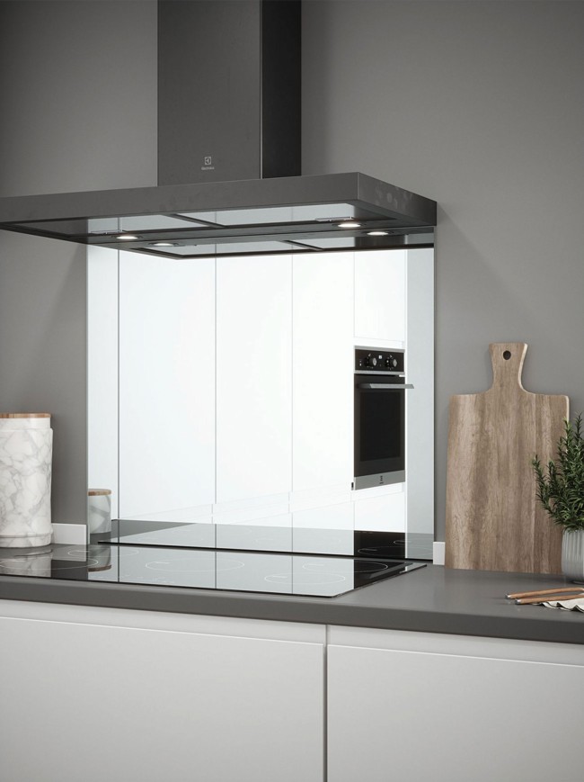 Silver Mirror Self-Adhesive Glass Splashback